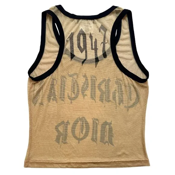 Christian Dior SS 2002 Gothic Logo Mesh Tank – Authentic